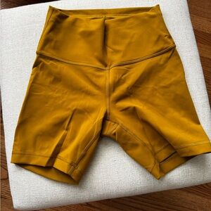 Lululemon Athletica Yellow Bike Shorts High-Waisted Performance